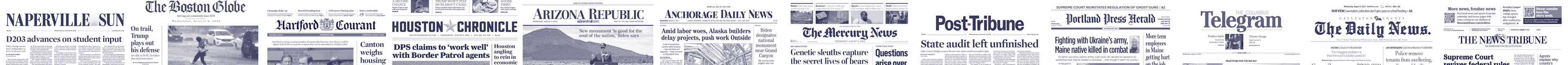 Image of many newspaper front pages tiled